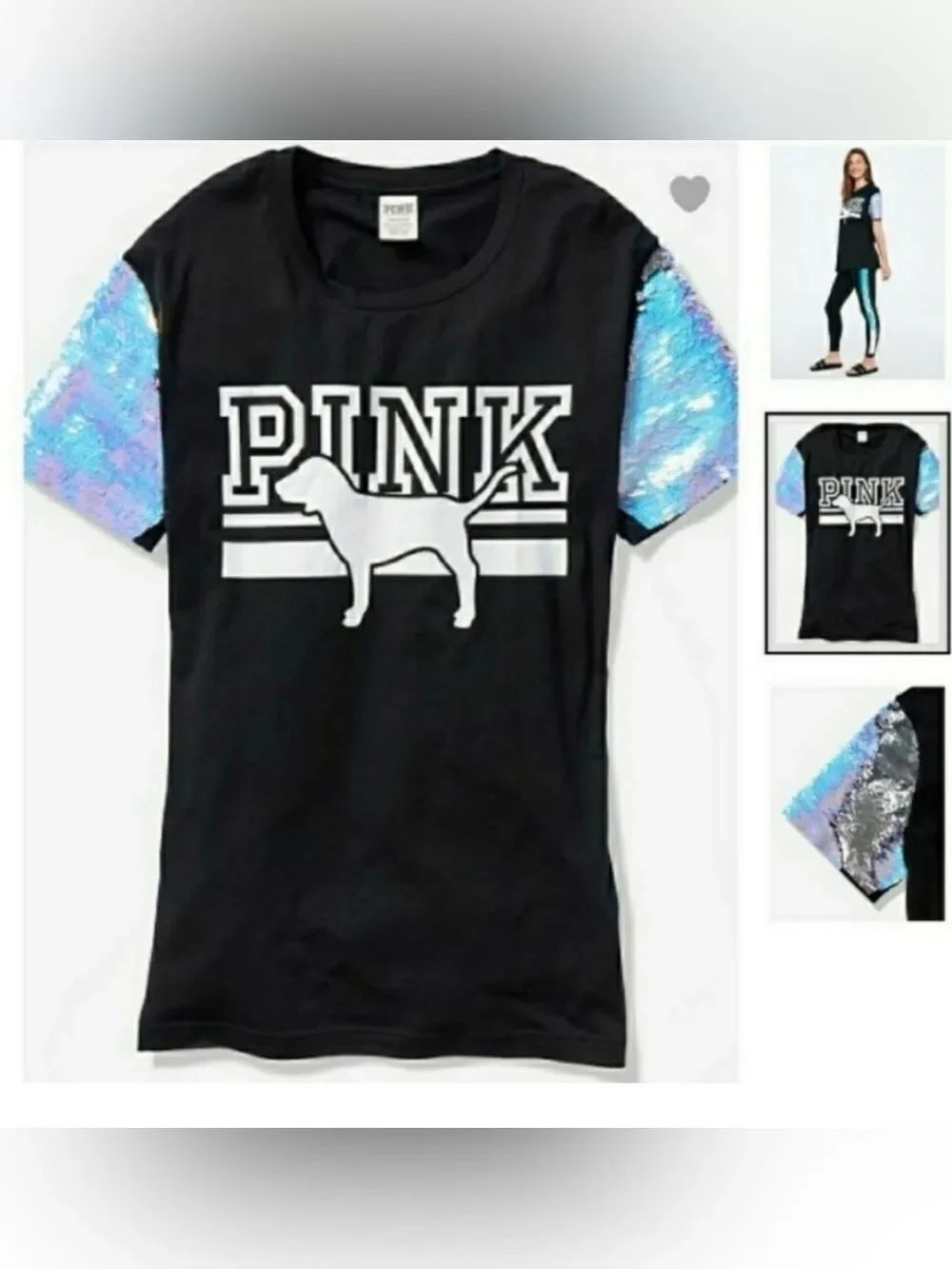 PINK VS MERMAID BLING TSHIRT MEDIUM